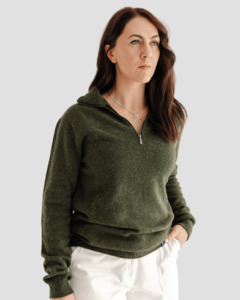 New Arrivals: Quarter-Zip W - Kea Green