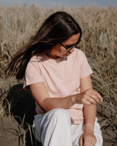 Hemp Tees: Women's Hemp Cotton Tee - Dusky Pink