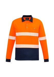 Workwear: Unisex Hi Vis Segmented Tape Long Sleeve Polo