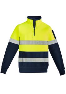 Workwear: Unisex Hi Vis 1/4 Zip Pullover - Hoop Taped