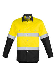 Workwear: Mens Industrial Long Sleeve Shirt - Hoop Taped