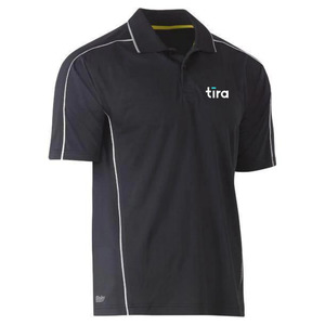 Mesh Polo for Men with Reflective Piping