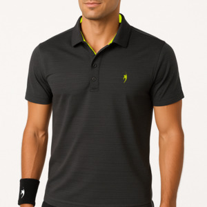 Men: Men's tennis collar shirt - Black