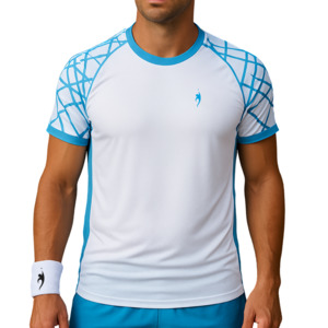 Men: Men's performance shirt - White / Blue