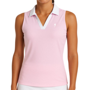 Womens: Women's tennis tank with collar - Pink