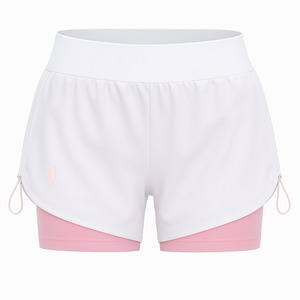 Girl's drawstring tennis shorts - White/Pink
