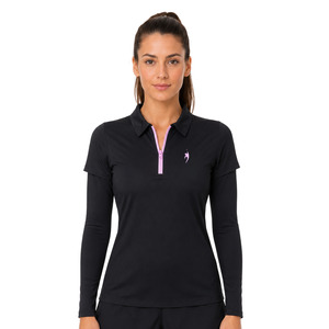 Women's Premium Zip Tennis Shirt with Built-in Compression Sleeves