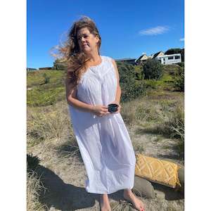 Clothing: Sleeveless Indian Cotton Nightie- with beaded detailing