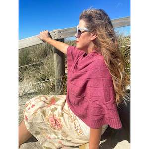 Favourites: Possum + Merino Cable Poncho - 5 Colours