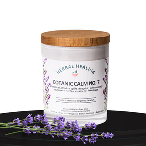 Products: Calm - Soothing Anxiety Lavender+ Scented Candle Herbal Healing
