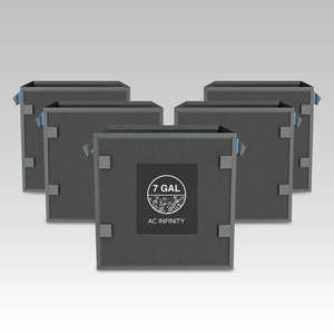 Pots: HEAVY DUTY SQUARE FABRIC POTS, 7 GALLON, 5-PACK