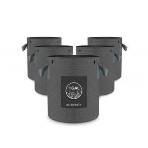 HEAVY DUTY FABRIC POTS, 1 GALLON, 5-PACK