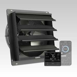 AIRLIFT T14, Shutter Exhaust Ventilation Fan 14", Temperature Humidity Controller