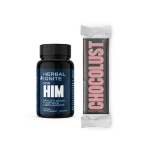 Sexual Performance Supplements: Chocolust Bars & Him Bundle Herbal Ignite