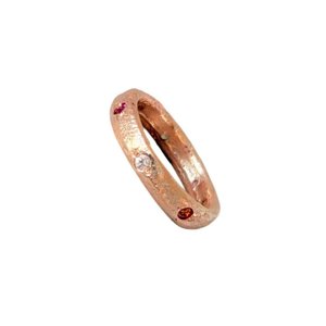 Rings: Sandcast Flush Set Sapphire and 9ct Yellow Gold Ring