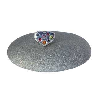 Rings: Gem Studded Heart Signet Ring - Size G 1/2| 3 5/8