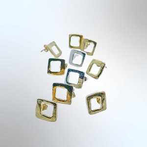 Modernist Earrings No. 5 – Geometric Cutout Square Stud Earrings