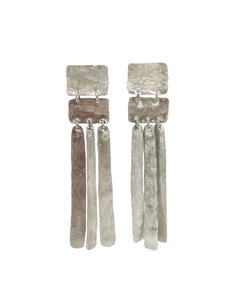 Abstract Geo Drop Earrings in Sterling Silver