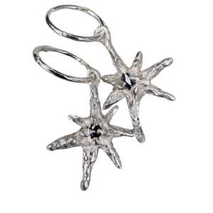 Earrings: Faerie Star Charm Earrings With Blue Sapphires