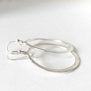 Lunar Eclipse Hoop Earrings in Sterling Silver
