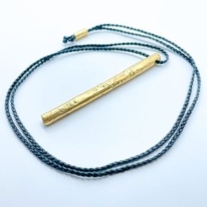 Necklaces: Made to Order Wrapped Pendant – Cylindrical Form in 18ct Gold Plate