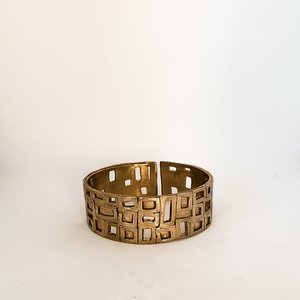 Bronze Modernist Cuff Bangle - Caramel Colour
