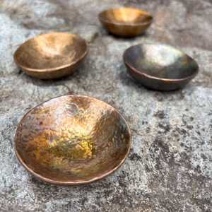 Small Sculpture: Handmade Cast Bronze Textured Bowl - Vide Poche