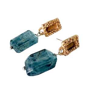 Strata Bronze Rectangle Topaz Earrings – Fluid Textured