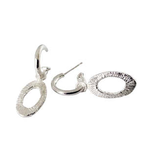 Oval Strata Charm Earrings – Sterling Silver