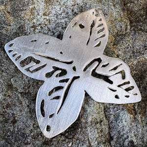 The Origin Brooch – Four-Petal Geometric Flower in Sterling Silver