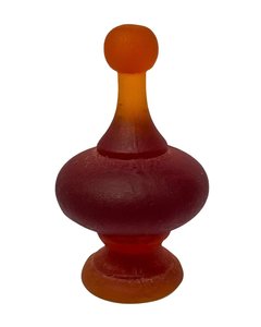 Cast Glass Finial - Dark Orange