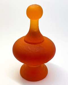 Ready To Ship: Cast Glass Finial Sculpture – Orange