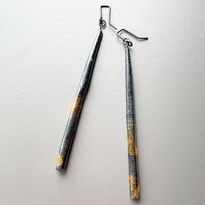 Best Sellers: Wrapped Keum-Boo Tapered Column Earrings in Silver & Gold