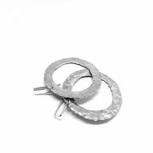 Hoop Earrings: Textured Circle Hoop Earrings | Hooks | Sterling Silver