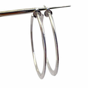 Lunar Hoop Earrings in Sterling Silver