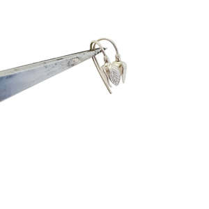 Stylised Snowdrop Flower Earrings in Sterling Silver