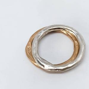 The Sun and The Moon Stacking Rings - Sterling Silver and Bronze