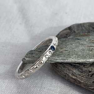 Rings: Fluid Nova Stacking Ring – Sterling Silver | Ruby, Blue or Green Sapphire