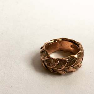 Gold Double Leaf Wedding Band