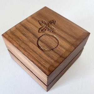 Handcrafted Walnut Ring Box for Stacking Rings