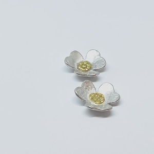 Earrings: Clover Stud Earrings — Sterling Silver + 18ct Gold