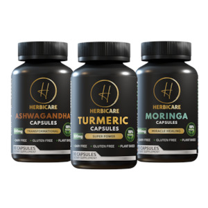 Best Sellers: Capsules Bundle of 3: Turmeric, Ashwagandha, Moringa
