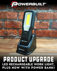 Lighting: LED Rechargeable Work light with Power Bank