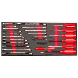 Powerbuilt 25Pc R & Oe Spanner & Screwdriver Tray