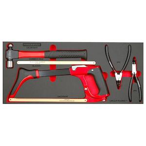Tool Tray: Powerbuilt 22Pc Hacksaw Hammer Circlip Tray