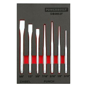 Tool Tray: Powerbuilt 8Pc Punch & Chisel Tray