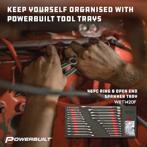 Tool Tray: Powerbuilt 46Pc Combination R&Oe Spanner Tray