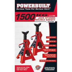 Axle Stands: Powerbuilt 1.6Ton / 1500Kg Jack Stands (Dbl Safety)