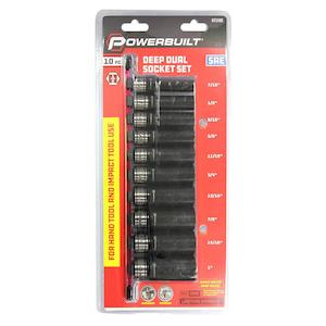 Socket Sets: Powerbuilt 1/2Dr 10Pc Imperial Deep Dual Impact Socket Set