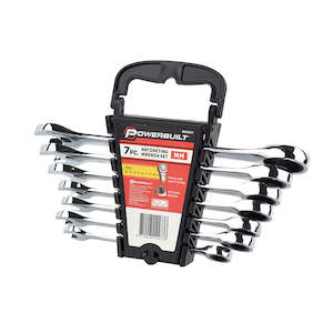 Wrenches: POWERBUILT 7pc Metric Reversible Gear Spanner Set